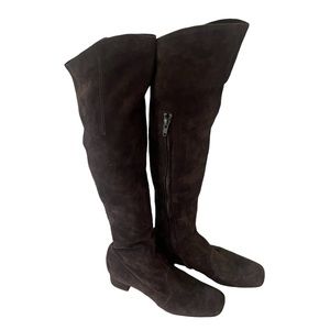L'Autre Chose Vero Cupid‎ Brown Suede Knee High Boots 37